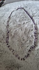 Amethyst mit Bergcristall Kette 60 cm