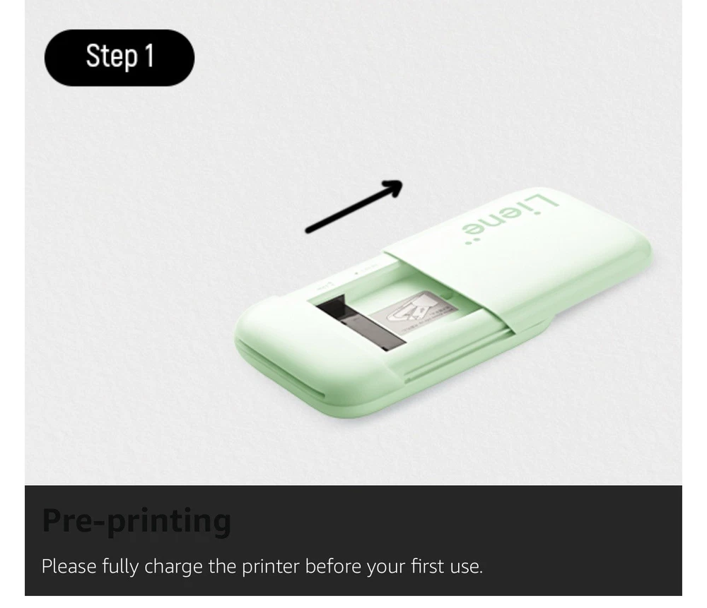 Liene 2x3 Green Mini Instant Portable Photo Printer with Mono Color