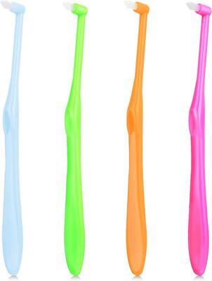 4Pcs End Tuft Toothbrush Adult, End Tuft Brush, Single Tufted Toothbrush Orthodo