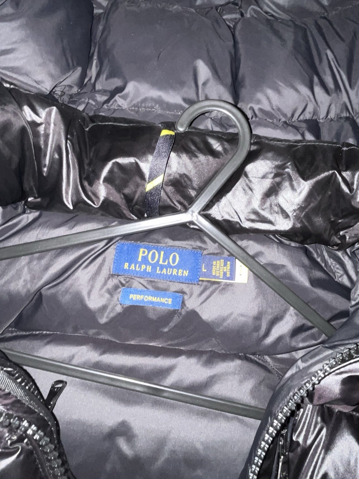 Polo Ralph Lauren Glossy Black Puffer Jacket |Size Medium image 2
