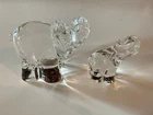 Mint Signed Pair of Steuben Elephant Figurines Sculptures