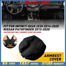 Console Lid Armrest Cover Pu Leather Fit For Infiniti Qx60 2014-2020 Black 1-5x Console Lid Armrest Cover Pu Leather Fit For Infiniti Qx60 2014-2020 Black 1-5x