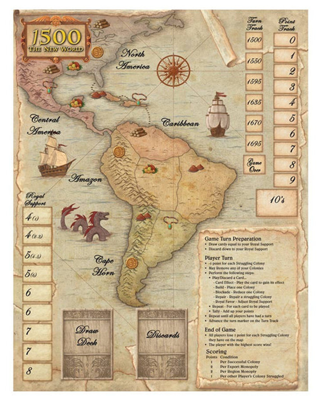 Игры Дэна Версена: 1500 -  мир: Неопреновый рулонный игровой коврик