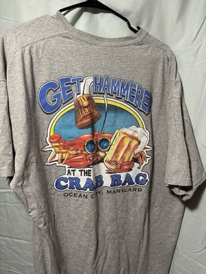  GET HAMMERED AT THE CRAB BAG  Ocean City, MD Vintage T shirt Size 2XL  OCMD