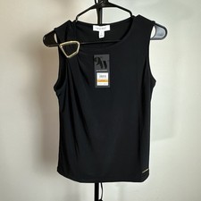 NWT Nine West Sleeveless Fit Lightweight Dressy Tank Top w/ Gold Ring Size S 69