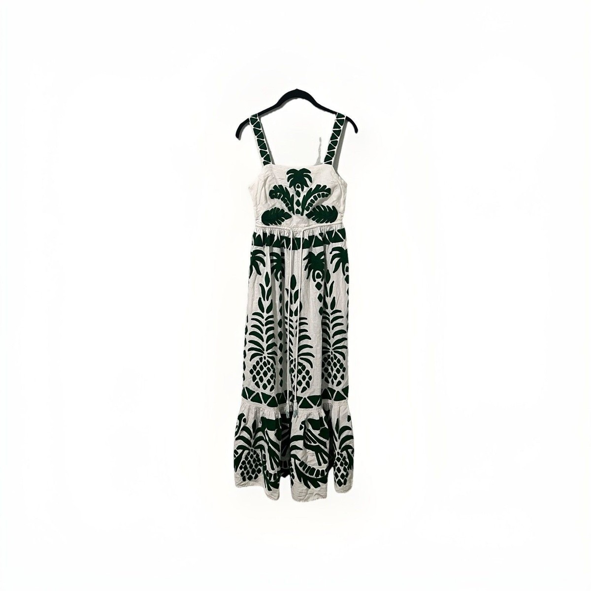 knee length dresses for ladies Multicolor Embroidered Euroflax Premium Linen Midi Dress