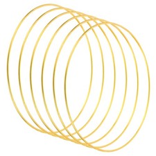 7.5 Inch Dream Catcher Rings, 6 Pcs Metal Macrame Wreath, Gold Tone