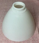 Antique VTG  White Milk Glass Shade Torchiere Floor Lamp Waffle 2 1/8” Fitter