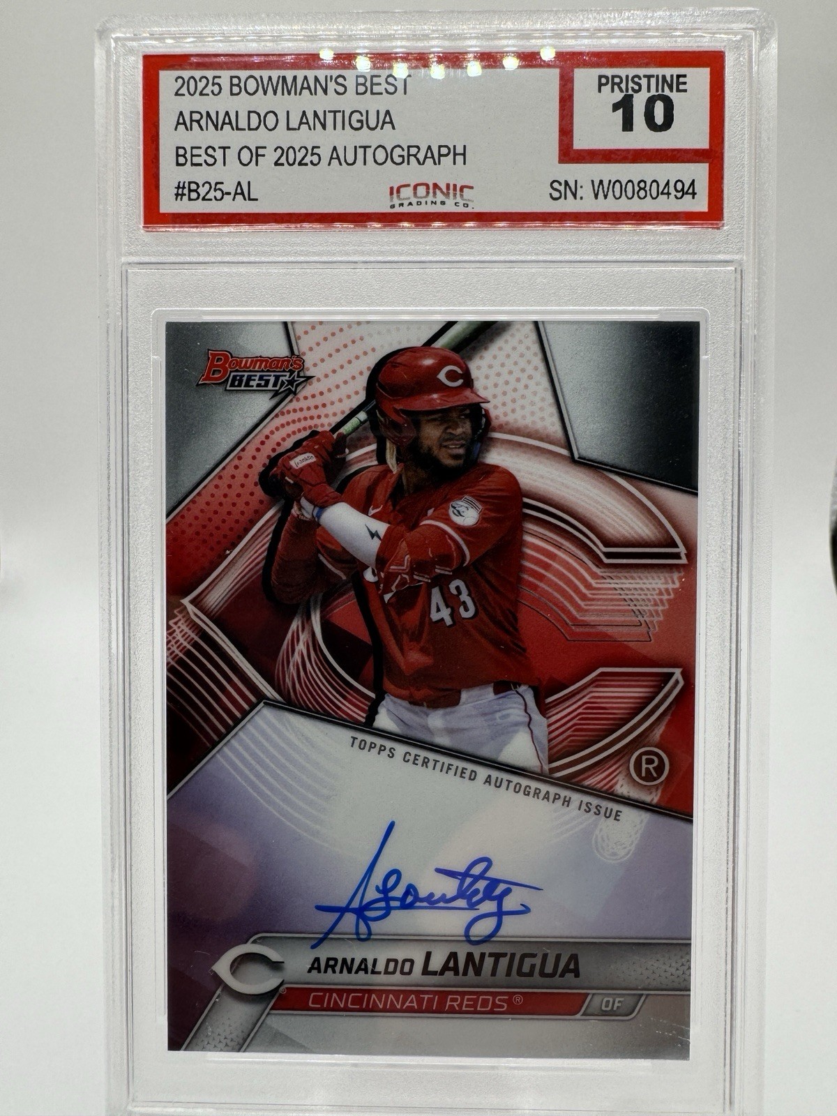 2025 Bowman's Best of '25 Autographs Arnaldo Lantigua Rookie AUTO PSA 10 REDS