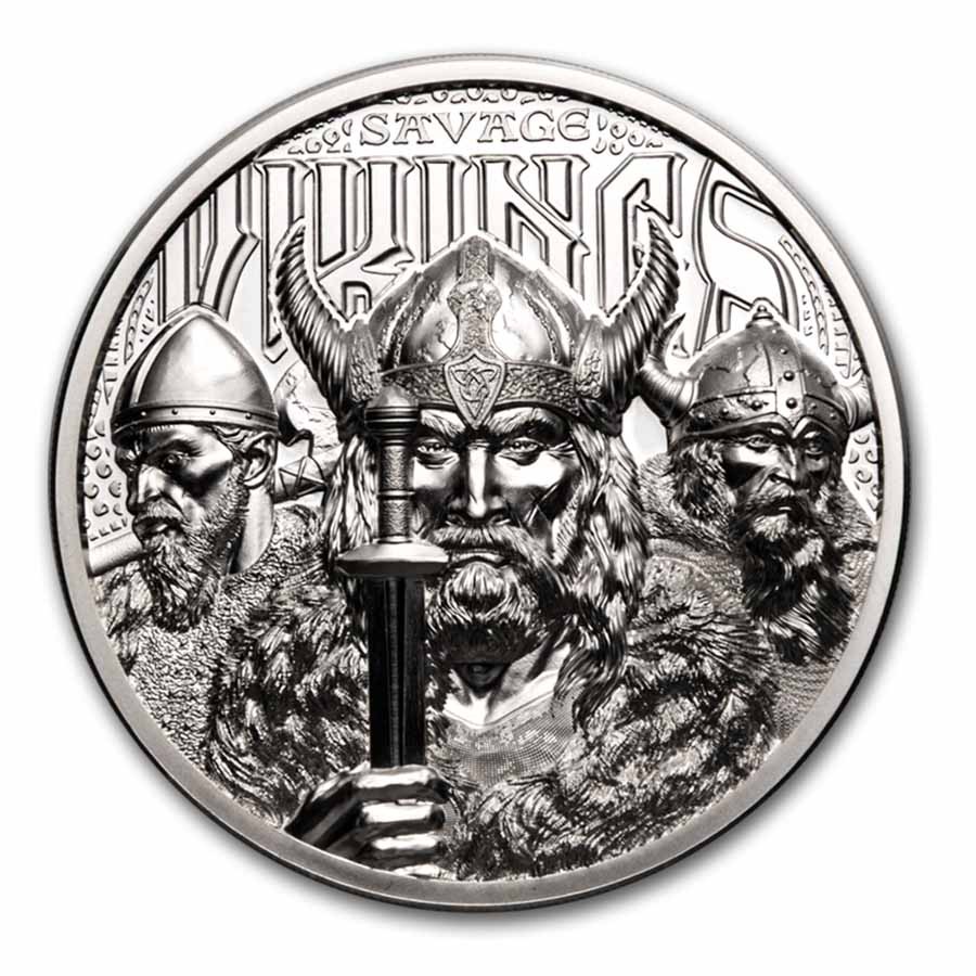 2026 Cook Islands 1 oz Silver Savage Vikings Proof (w/ Box & COA