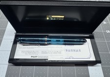 Pilot Custom 74 Teal Fountain Pen Medium 14K Gold Nib w/ Converter Pilot Box
