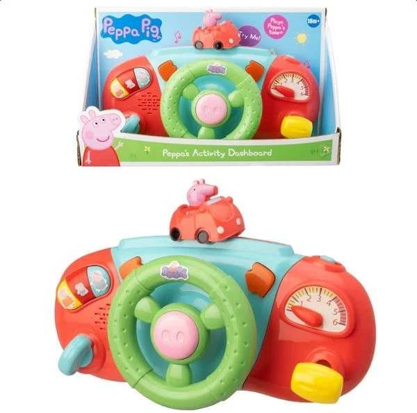 Musical Peppas Pig Activity Instrumententafel Toy Auto Lenkrad Mit Töne Lichter