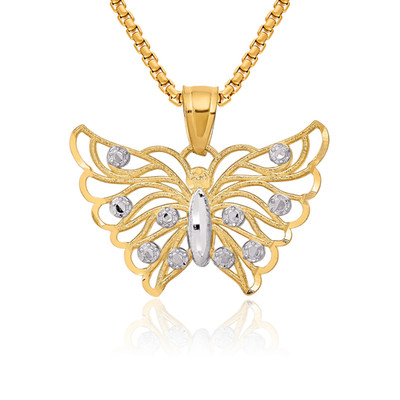Halskette Schmetterling 10 Karat massiv Gelbgold