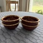 Set Of 4 VTG Hull Pottery Brown Drip Glaze USA 5.25” Cereal Salad Soup Bowls MCM