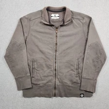 American Giant Sweatshirt Mens Large Moto Fukk Zip Heavyweight Cotton Pockets