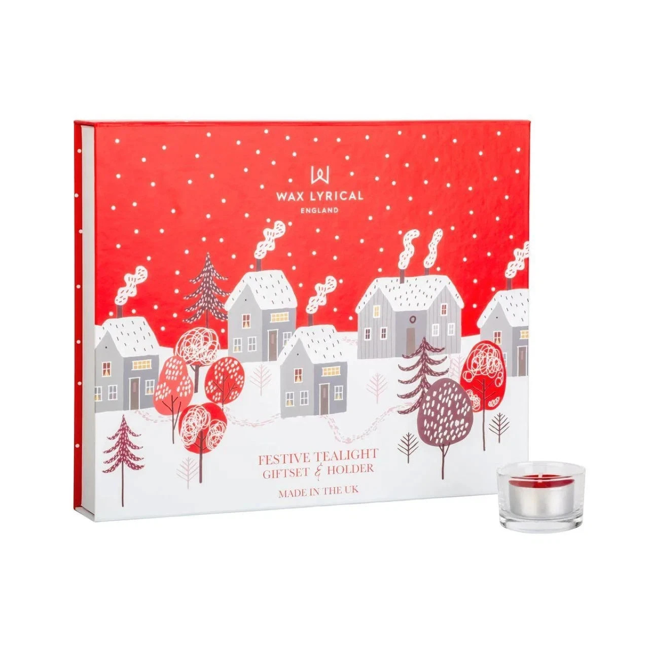Wax Lyrical Candle Set 24 Scented Tealights & Glass Holder 4 Seasonal Fragrance