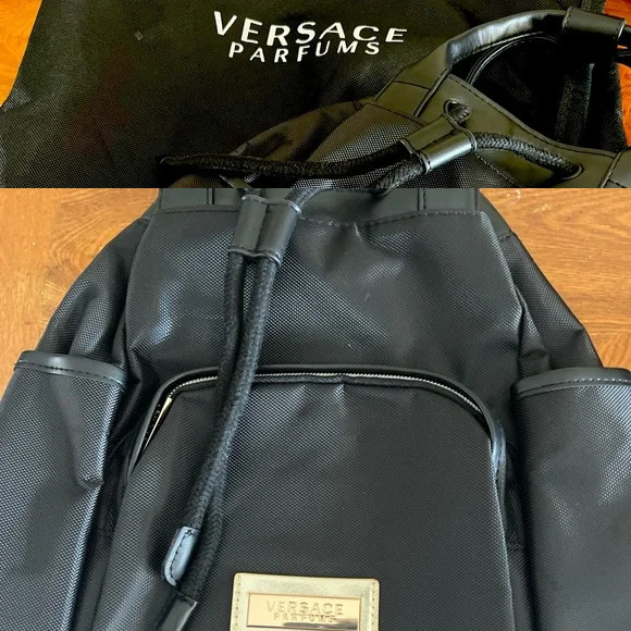 Versace Parfums Drawstring Backpack Black Great C… - image 4
