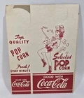 Vintage Coca Cola Advertising on Top Quality -Popcorn Box unused 4 sided 8x4x2