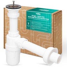 Siphon für Einbeckenspüle 6/4'' 40 mm Flaschensiphon Wasseranschluss Abflusssieb