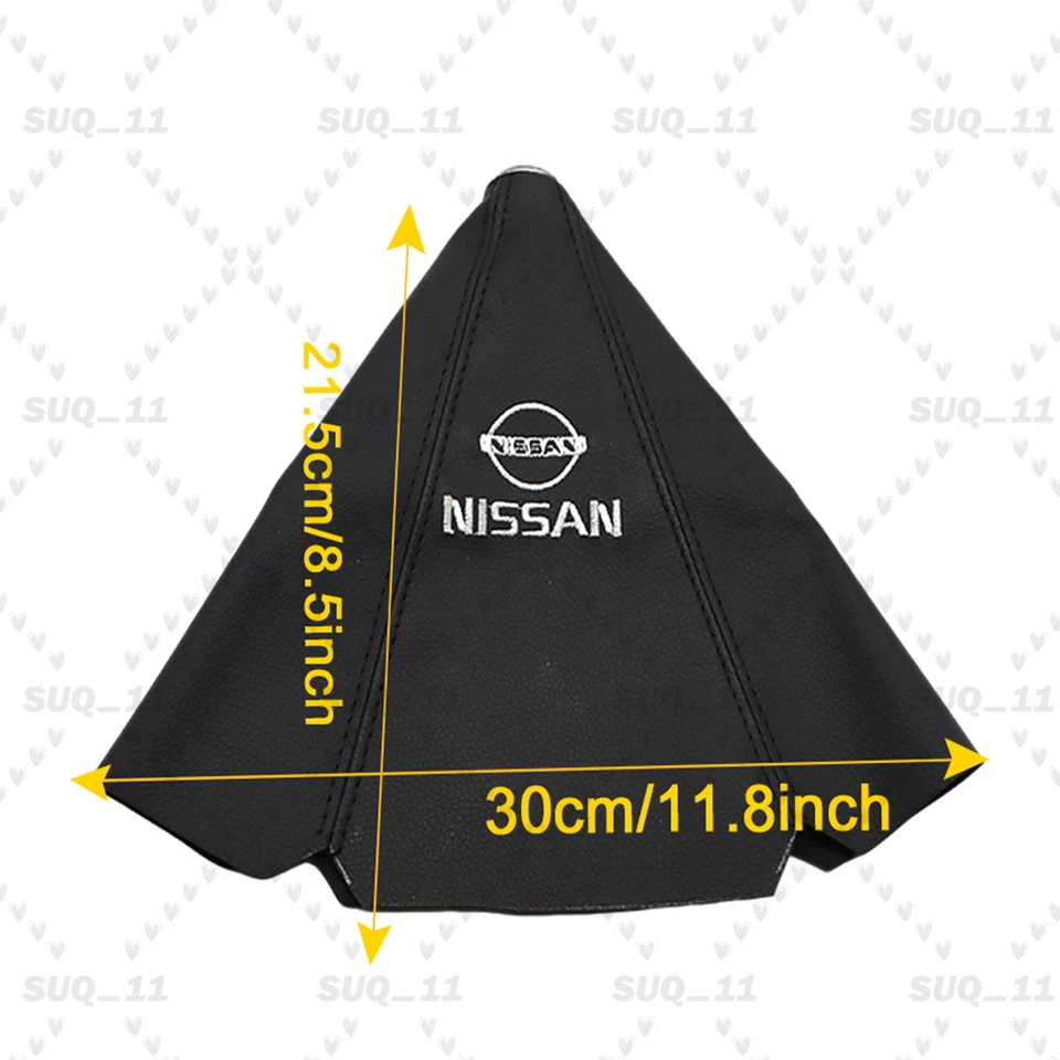 Car Shift Knob Shifter Boot Cover Black PVC Leather Sport Universal For N-issan Foto 3 de 4