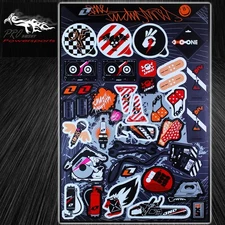 Motorcycle/Dirt/Sport Bike/Helmet One Groove Sponsor Logo Decal Sticker Sheet