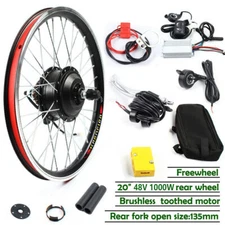 20" Inch 1000W 48V E Bike Electric Bicycle Conversion Kit Rear Wheel Hub Motor