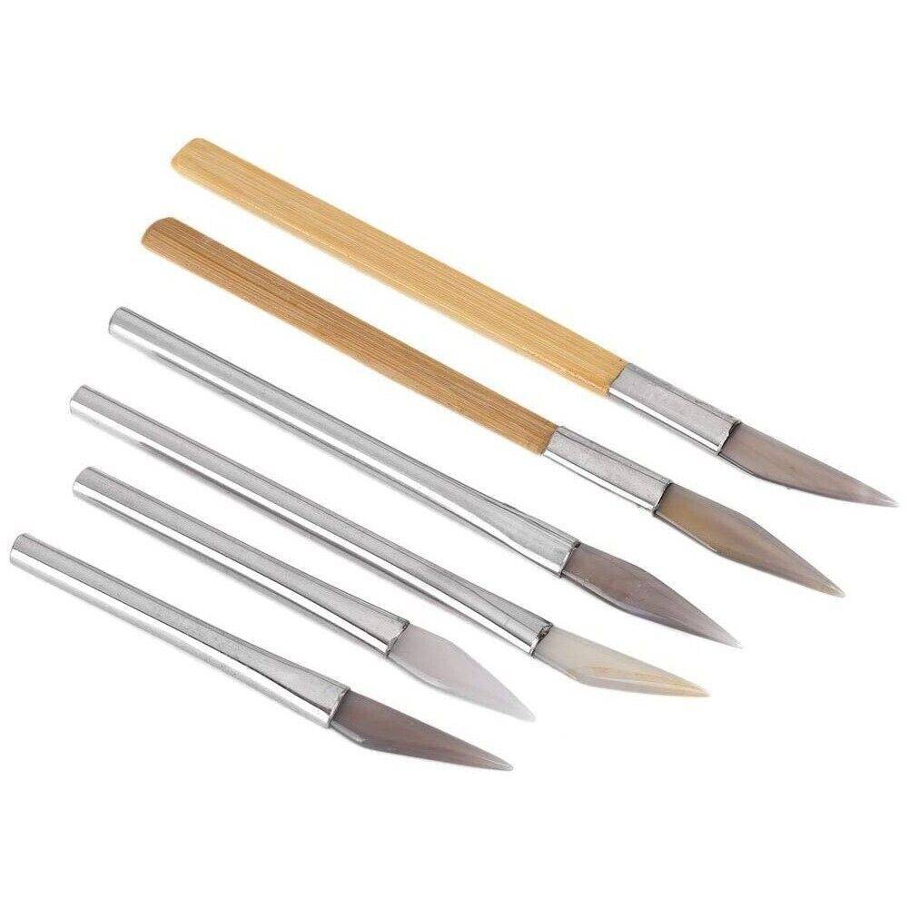 6x/Set Agate Burnisher Polishing Edge With Handle Jewelry Making Tool 5.7-8.6