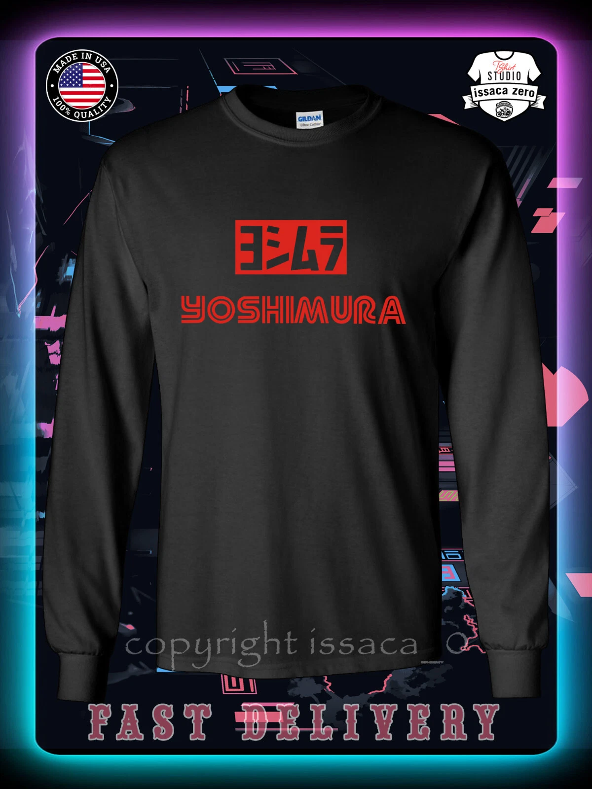 New Yoshimura Exhaust Factory Racing Men's Long Sleeve T-Shirt American T-Shirt