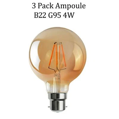 3 x 4W B22 G95 Ampoule LED Edison Lampe Vintage Filament Ampoule Lumi?re - Photo 1/4