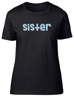 Blumenmuster Schwester tailliert Damen Frauen T-Shirt Geschenk