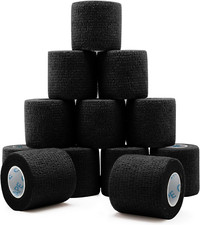 12 Rolls Self Adhesive Bandage Wrap, Elastic Athletic Tape, Self Stick Bandag...