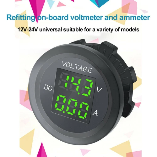 Rund Panel Spannung Amperemeter Amp Volt Meter Monitor Gauge Tester für Marine Boot - Bild 3 von 12