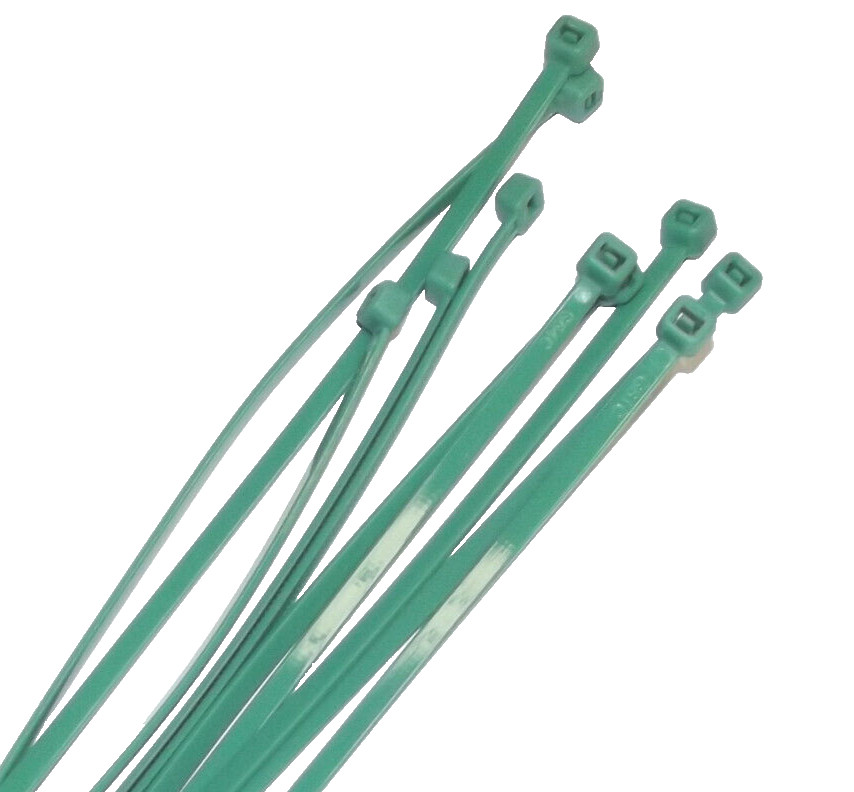 PACK OF 500: GREEN 200mm x 3.6mm (8"" INCH APPROX) Nylon Cable Ties / Tie Wrap