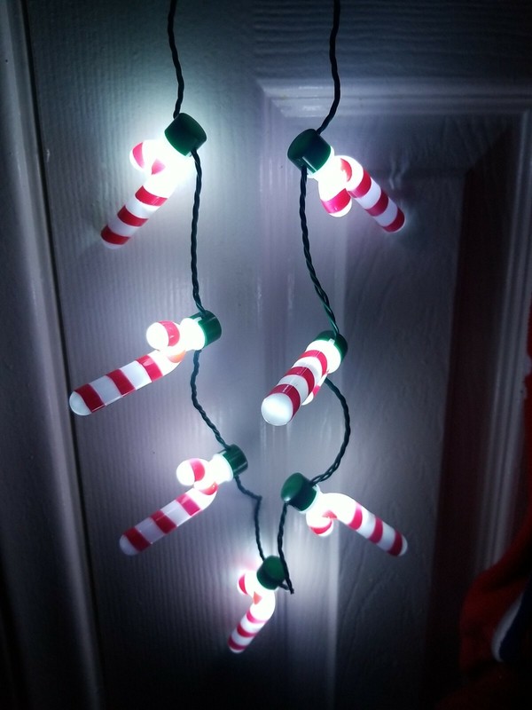 Christmas Candy cane Party Necklace 7 individual candy cane lights pack of 10