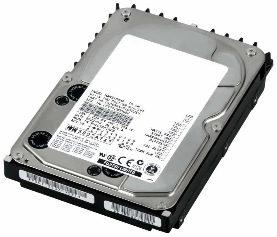 Hard Drive Fujitsu 18GB 10000U/Min 8MB SCSI U160 68-PIN MAN3184MP 3.5'' Inch - Image 3 of 3