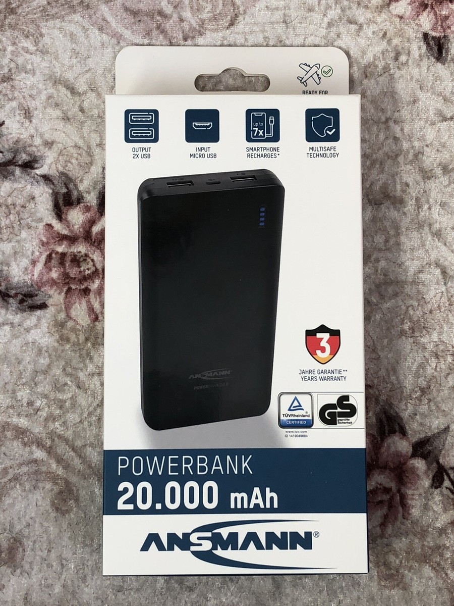 ANSMANN Power Bank Portable Charger 20000mAh Capacity External
