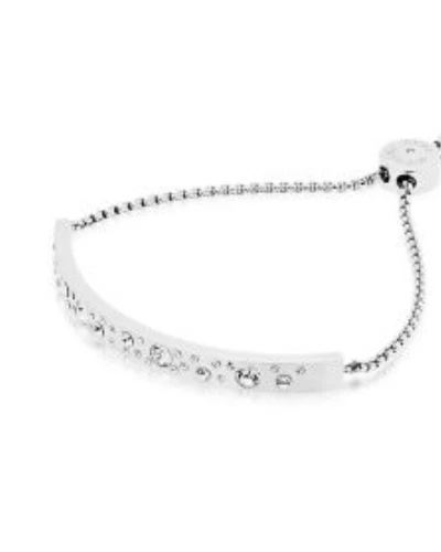 NUOVA CATENA MICHAEL KORS TONO ARGENTO BARRA PAVIMENTAZIONE SPARSA BRACCIALE SCORREVOLE MKJ5983