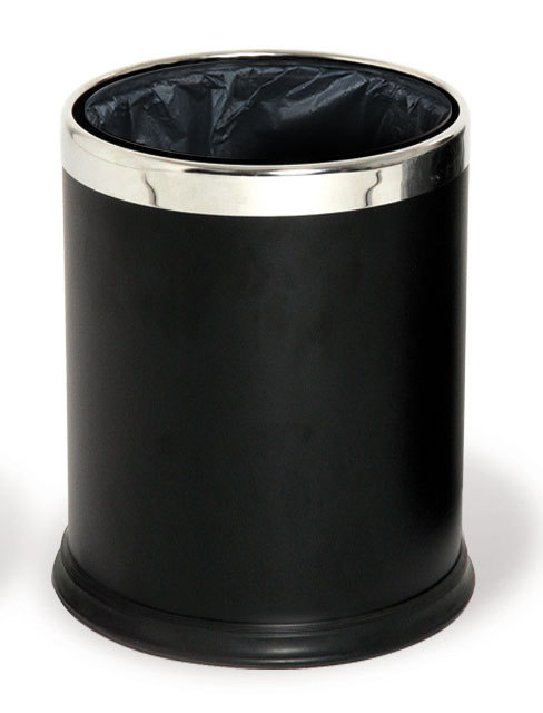 10L 10 Litre Round Waste Basket Bin Black Office Recycling Rubbish Container