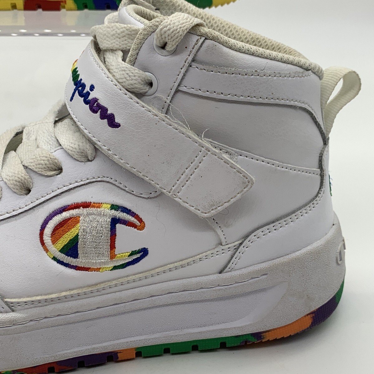 Champion Womens Nan'an High Top Shoes Size 7.5 Rainbow J640 Champion Womens Nan'an High Top Shoes Size 7.5 Rainbow J640