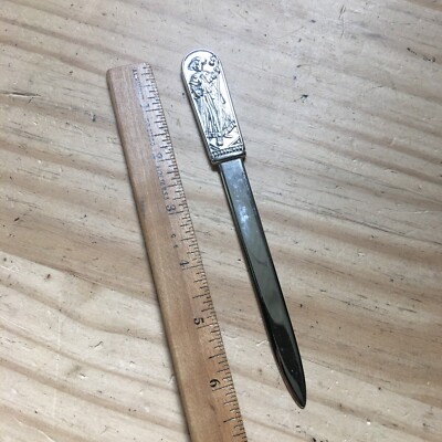 VTG 1970s Silver Plate Santiago Recuedo letter Opener Compostela 6.75''L x0.75''W