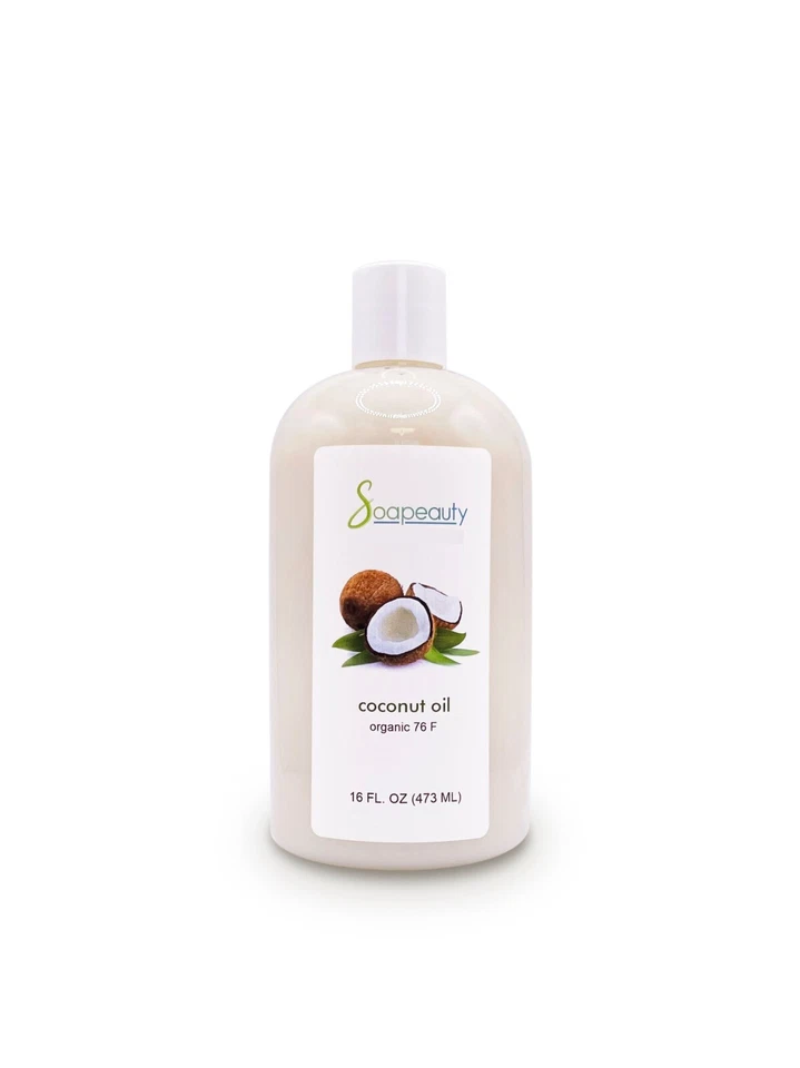SOAPEAUTY COCONUT OIL 76 DEGREE COLD PRESSED 100% PURE NATURAL 4 OZ TO 1 GALLON