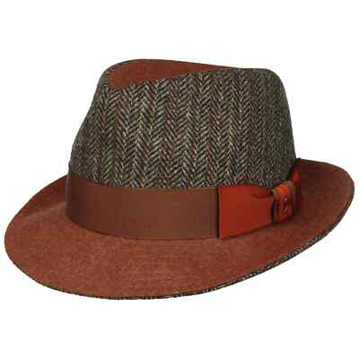 ALFONSO DESTE Fedanto Player Wollhut Fedora Wolltrilby Trilbyhut Stoffhut
