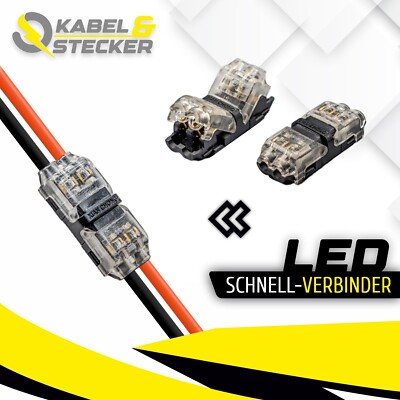 2-Polige LED Kabelverbinder H-Stecker Buchse Klemmen Kabelverbindung Lampe Audio