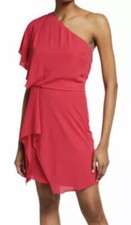 Halston Heritage One-Shoulder Draped Dress L32721 Size 2