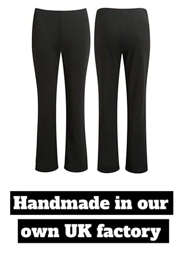 2 PACK WOMENS BOOTLEG TROUSERS STRETCH LADIES SOFT RIBBED PULL ON PANTS BOTTOMS - Picture 13 of 14