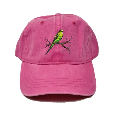 Parakeet bird embroidered dad hat, Parakeet embroidered baseball cap