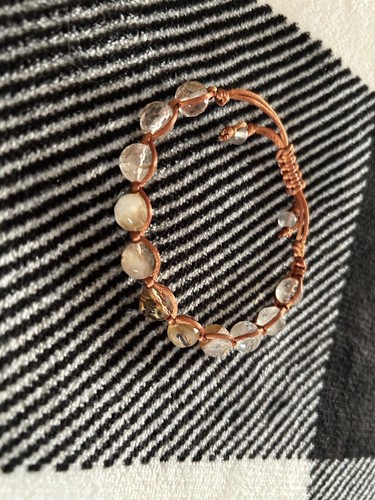 Minimalist Dainty Beads Gemstone Bracelet In Sterling Silver