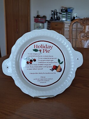 Hallmark Heritage Holiday Deep Dish Pie Plate/Bakeware Double Handled