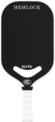 Hemlock Elite Pickball Paddle High Spin and Control Carbon Fiber Black 4.5'' Grip