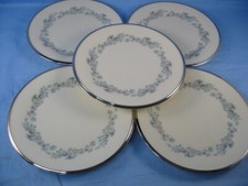 Lenox Repertoire, 5 Salad Plates With Platinum Trim, 8 Inch dia. Ivory color